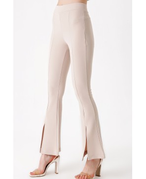 Pantaloni Slit Flare Leg - Biscuit