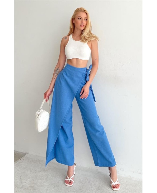 Pantaloni de in cu cravată laterală