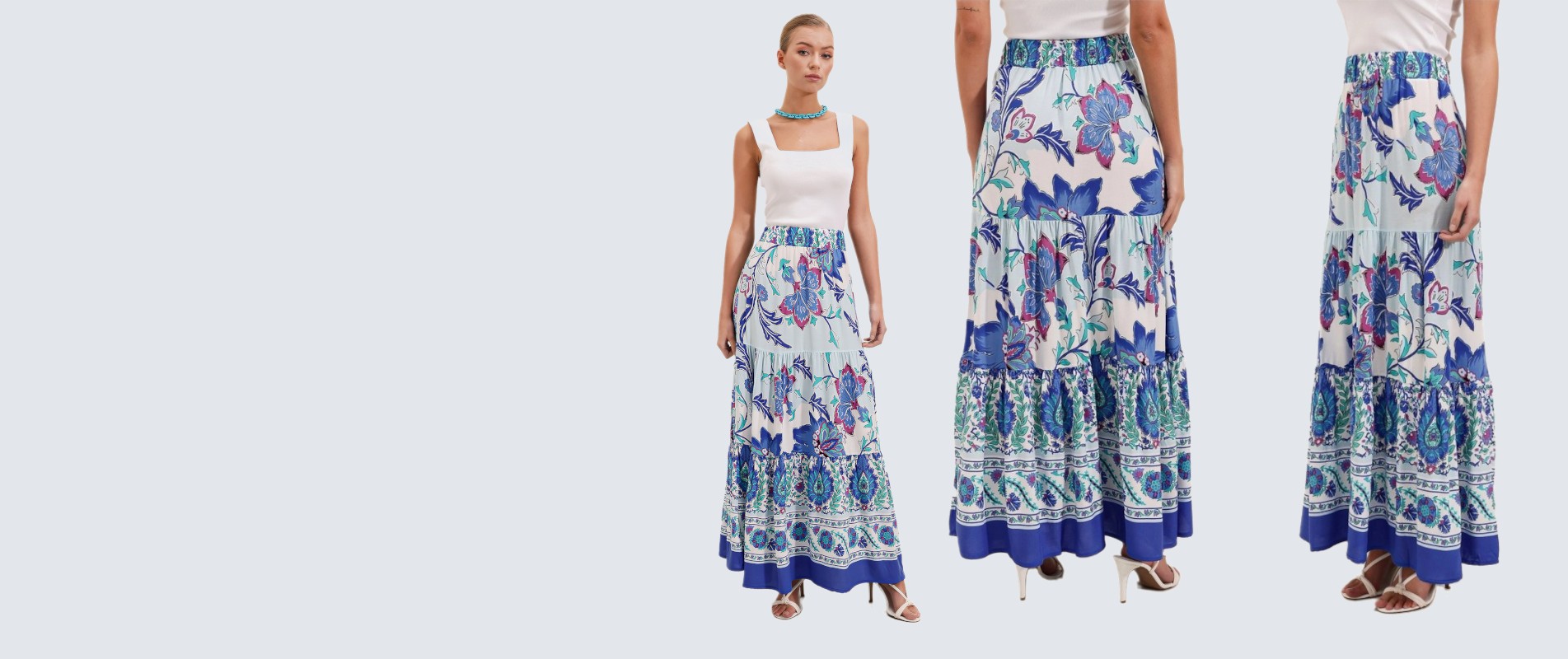 Fustă Lungă Cu Model - D. Saks