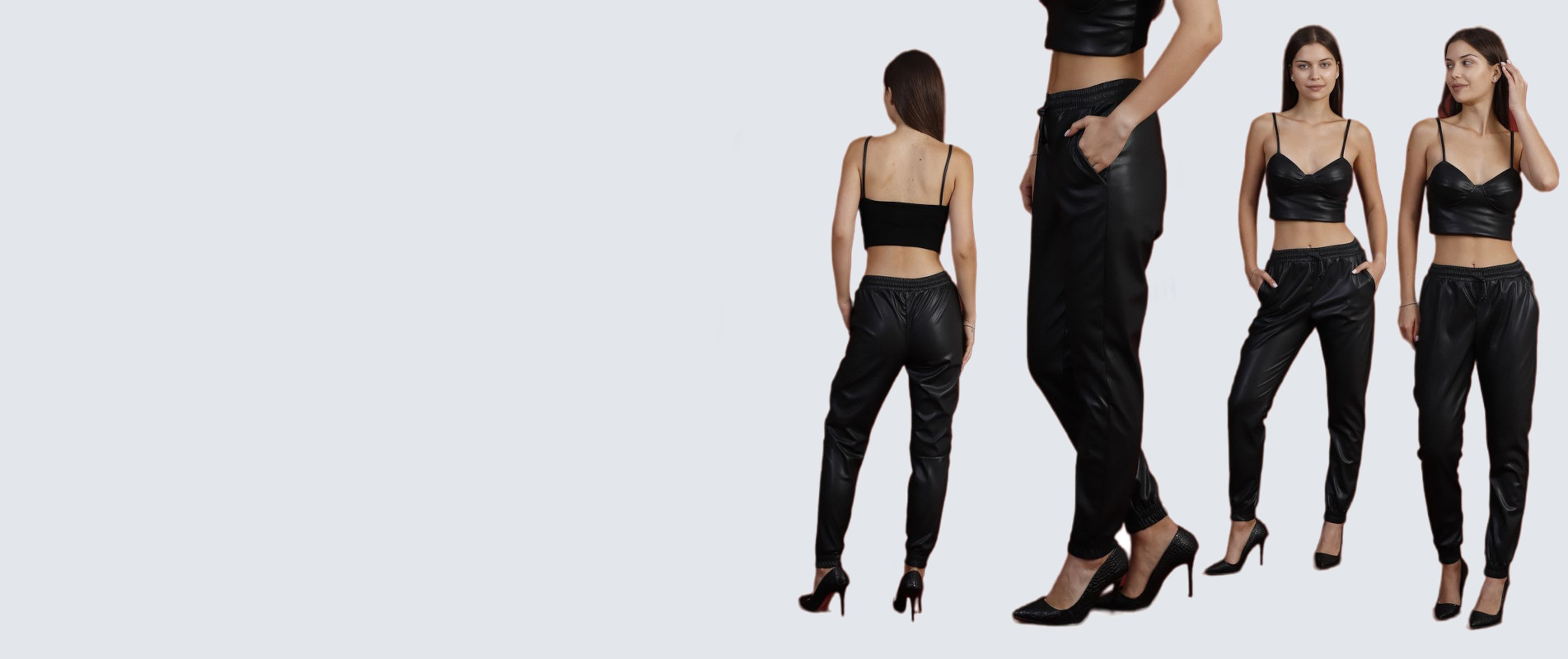 Pantaloni Din Piele Neagră